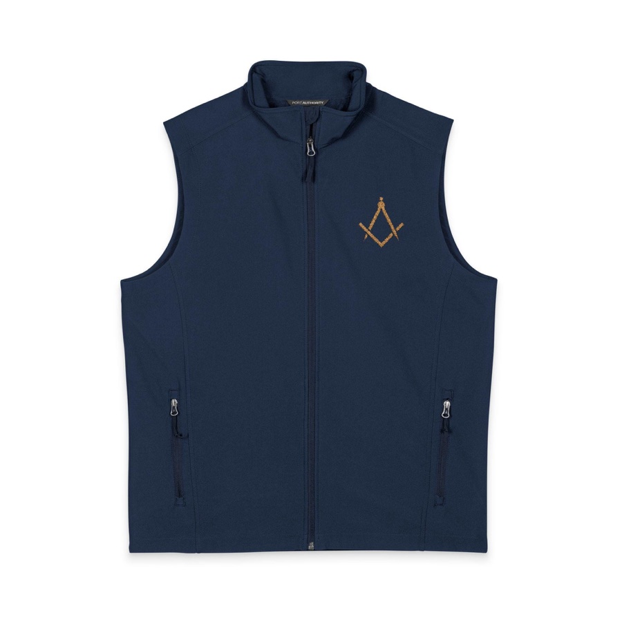Masonic Embroidered Soft Shell Vest, Square & Compass Freemason Executive Gift (photo 1 of 5)