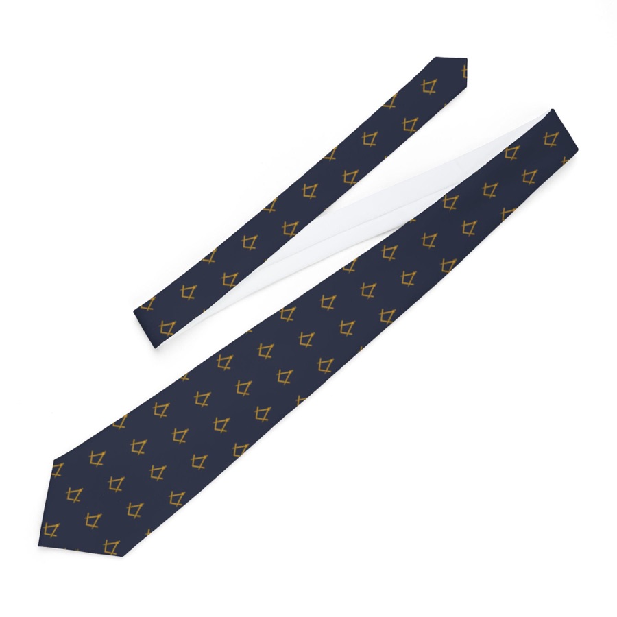 Masonic Necktie, Square and Compass Pattern Tie, Freemason Gift for Lodge Officer, Dress Tie (photo 1 of 6)