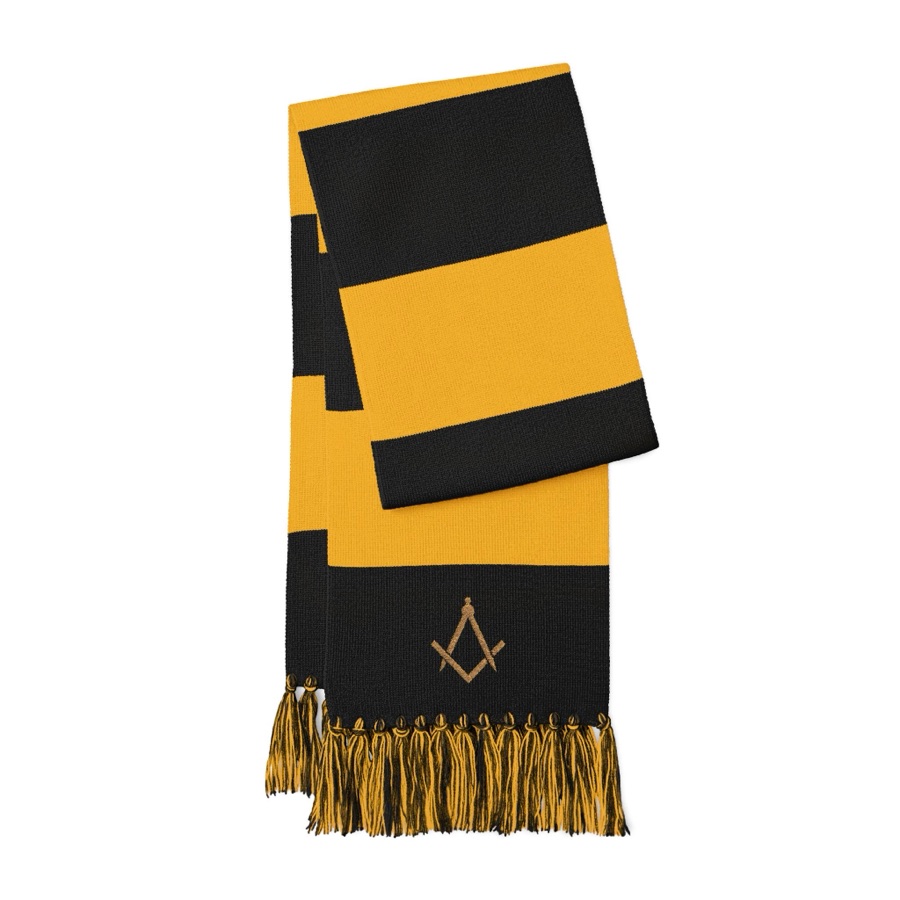 Masonic Embroidered Scarf, Square & Compass Freemason Winter Accessory (photo 1 of 5)