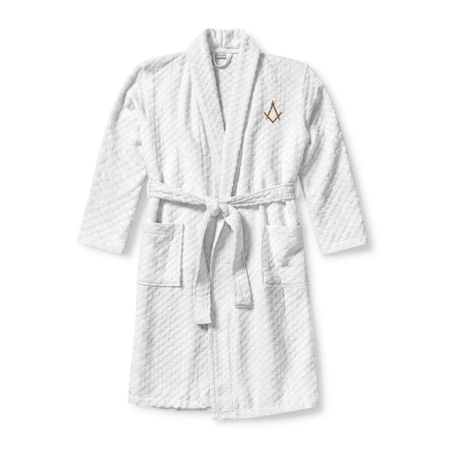 Masonic Embroidered Terry Robe, Square & Compass Freemason Lounge Gift (photo 1 of 3)