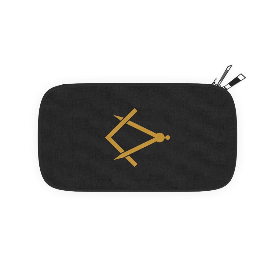 Masonic Passport Holder, Gold Square & Compass Freemason Travel Wallet Gift (photo 1 of 4)