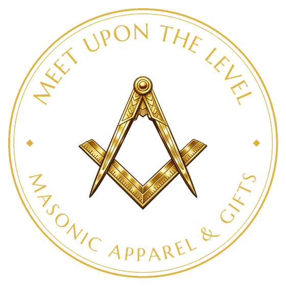 Meet Upon The Level seal: square and compasses in gold